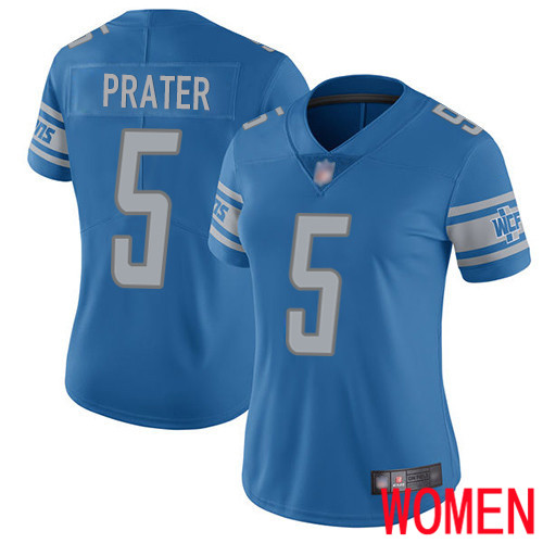 Detroit Lions Limited Blue Women Matt Prater Home Jersey NFL Football 5 Vapor Untouchable